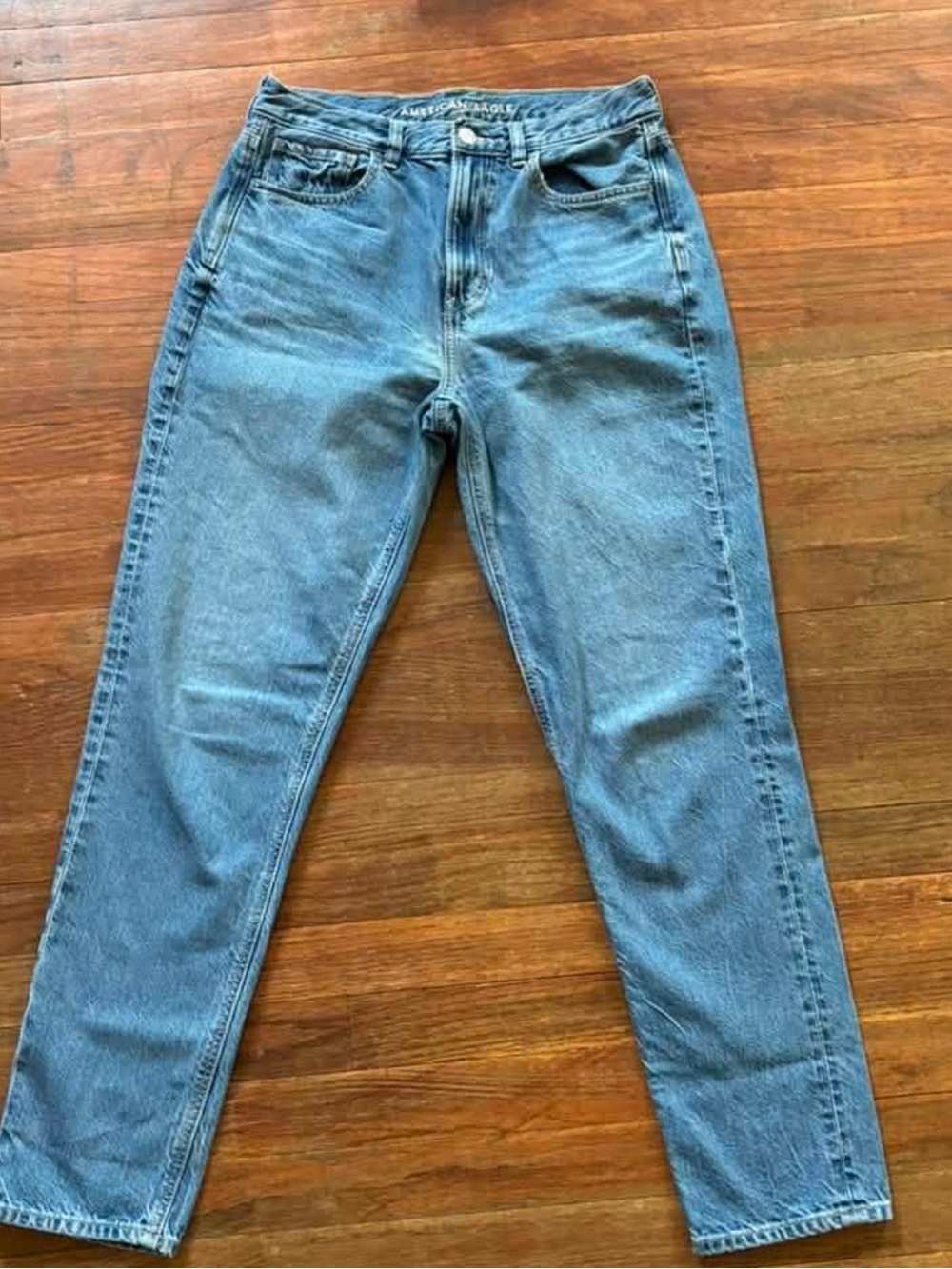 American Eagle Outfitters Light Blue High-Rise Straight Jeans